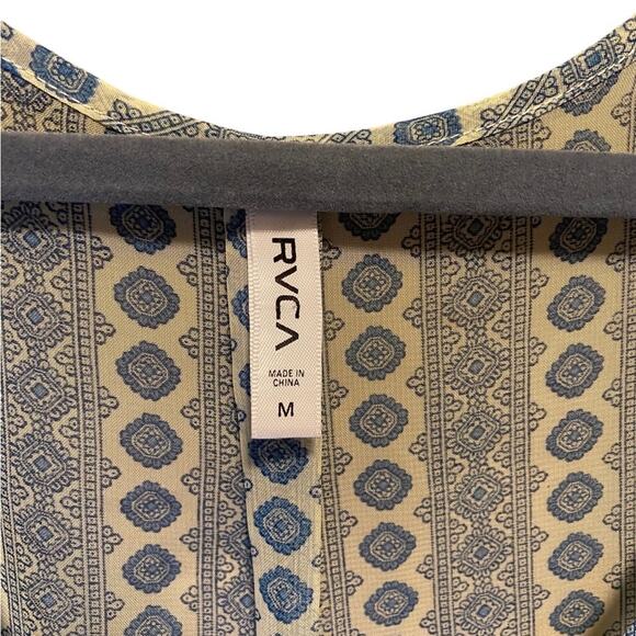 RVCA Sheer Long Sleeveless Button Down Top Or Cover Up Over Swimsuit/ Leggings - Picture 9 of 13